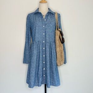 Blue Button-Up Dress